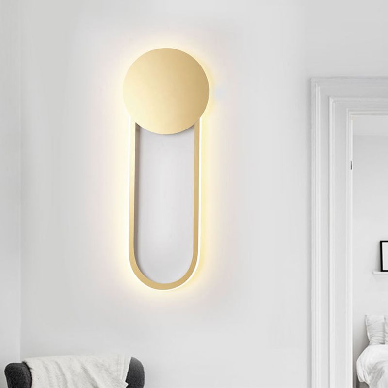 Modern Ellipse Wall Mount Lighting Metallic Wall Mounted Lighting for Living Room