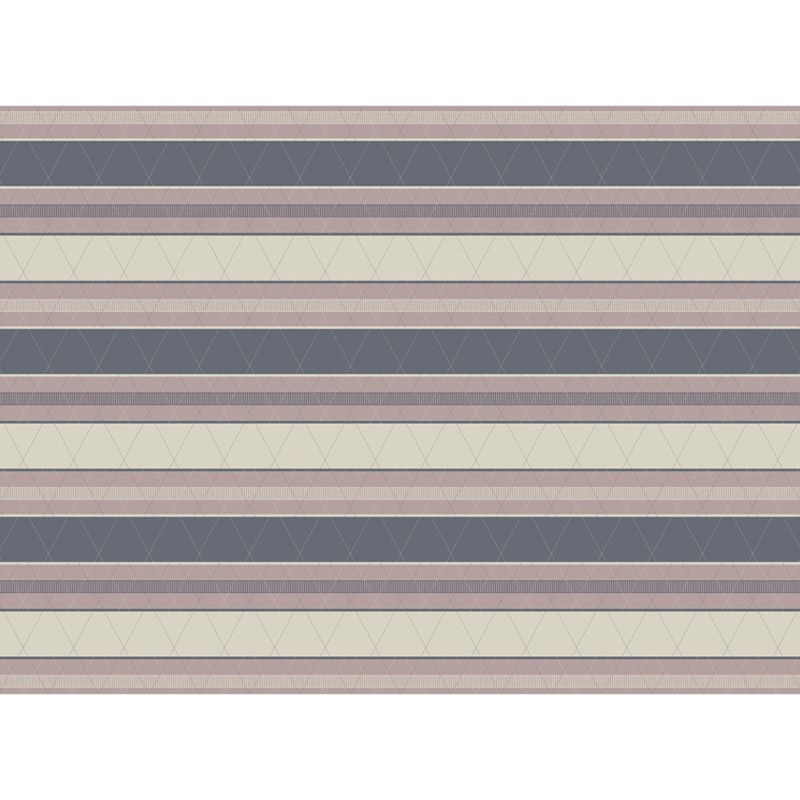 Modern Living Room Rug in Brown Stripe Print Rug Polyester Anti-Slip Backing Area Rug