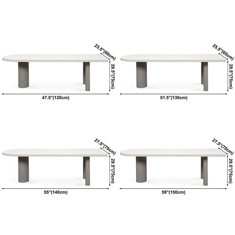 Mesa de comedor de madera maciza para el hogar de estilo moderno, mesa de forma libre con base de 3 patas