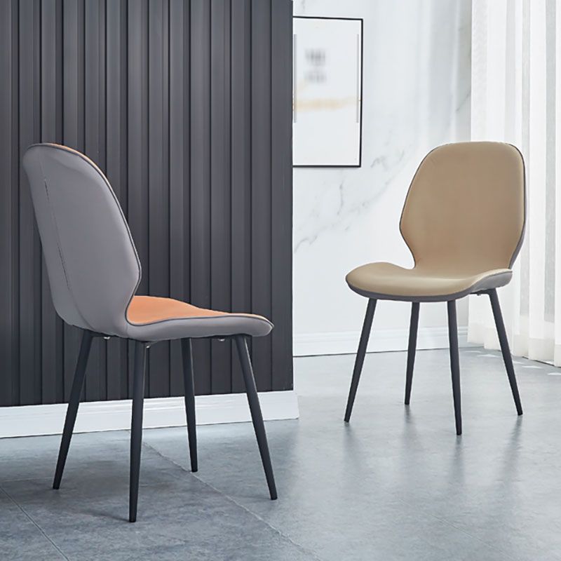 Sillas de comedor de cuero sintético de estilo industrial, silla con respaldo sólido para cocina