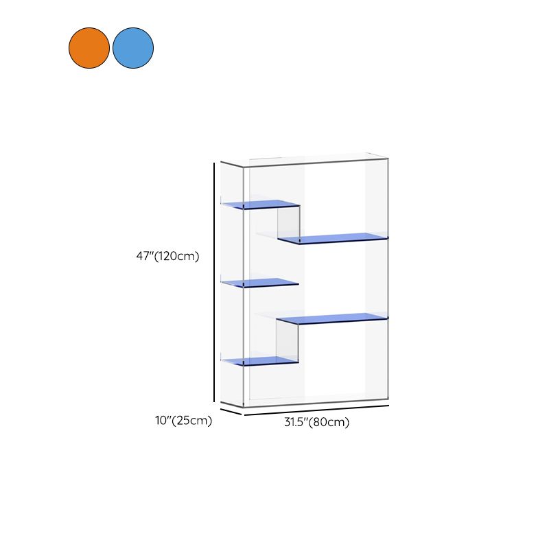 Contemporary Open Back Vertical Bookshelf Geometric Acrylic Bookshelf