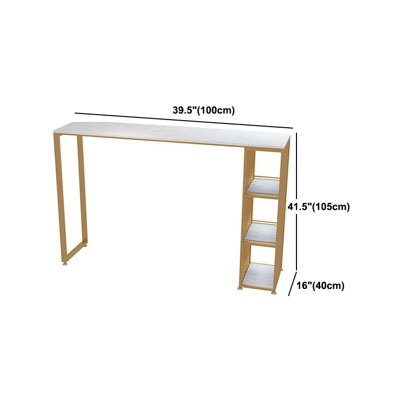 1/3 Pieces Luxurious Rectangular Bar Table Set Artificial Marble Top Pub Table Set