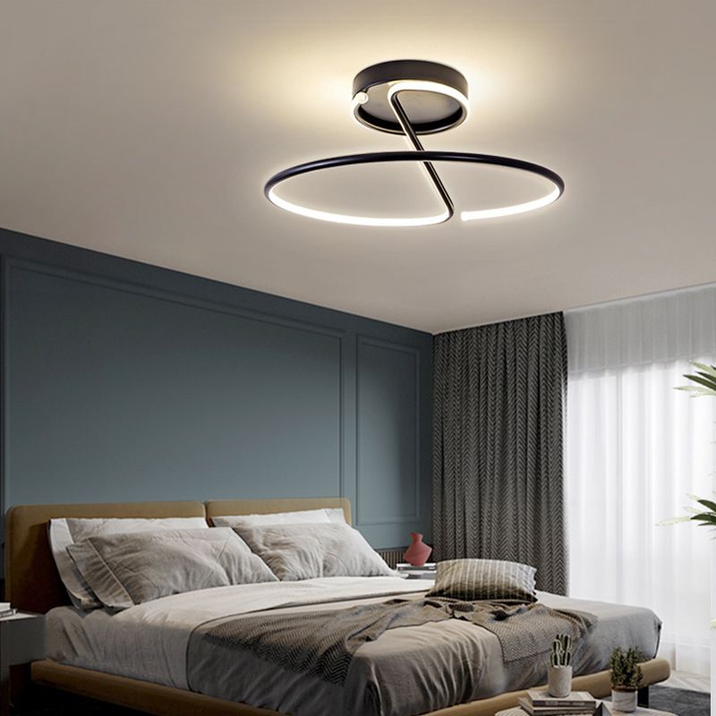 Nordic Metal Ceiling Light Linear 1 Light Flush Mount Ceiling Light for Bedroom