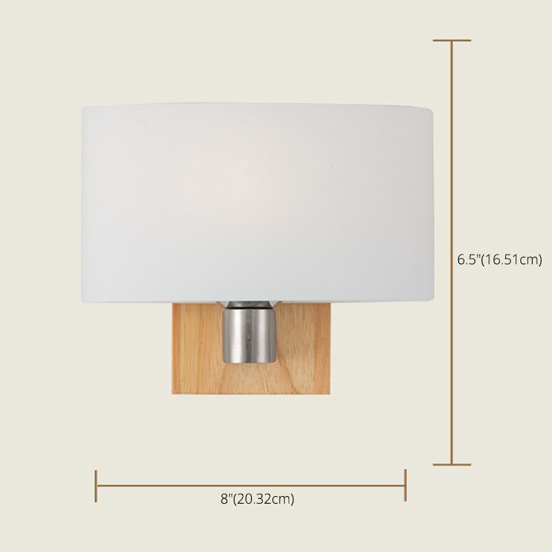 Ultra-modern Cylinder Wall Sconce Lighting Wood Wall Mounted Light Fixture for Living Room
