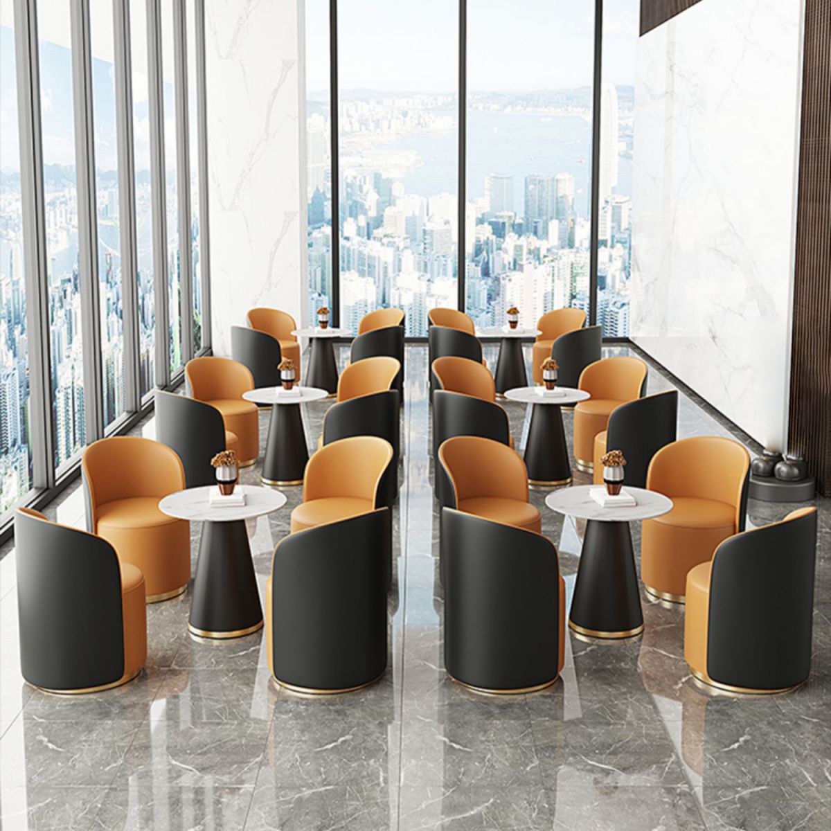 Modern Style Sintered Stone Dining Set Round 1/3/5 Pieces Dining Set for Home Use