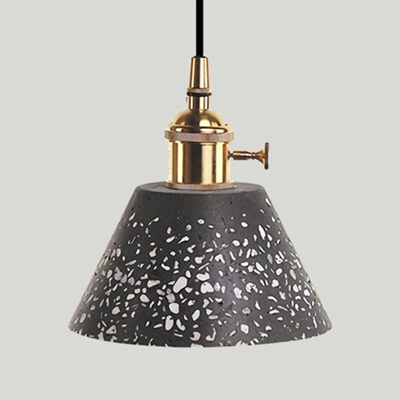 1 Light Pendant Lighting Modern Style Geometric Shape Stone Hanging Lamp for Bedroom