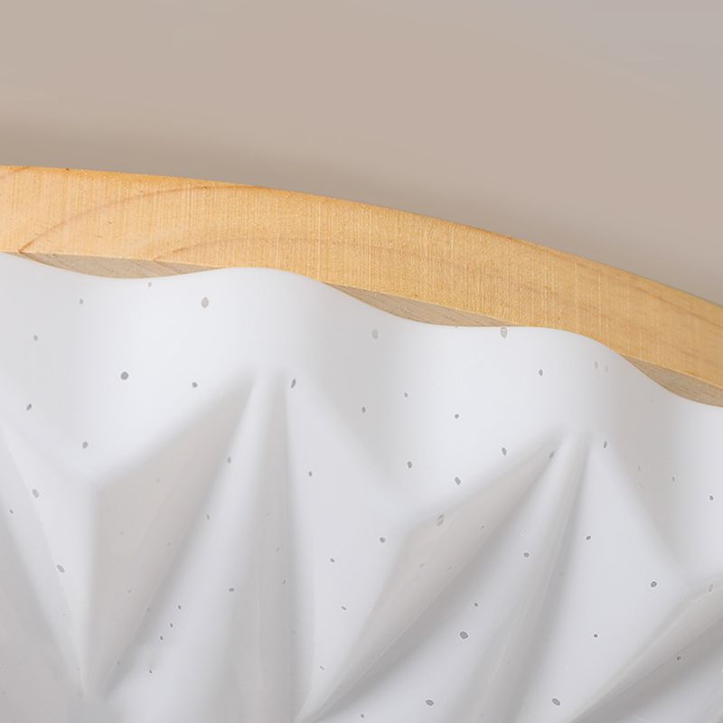 Modern Wood Flush Mount Lamp Acrylic Shade Flush Mount Ceiling Fixture for Bedroom