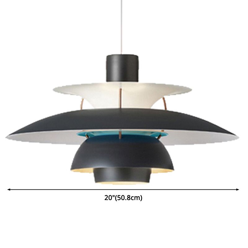 Metal Flying Saucer Hanging Light 1 Light Nordic Style Hanging Lamp for Restaurant