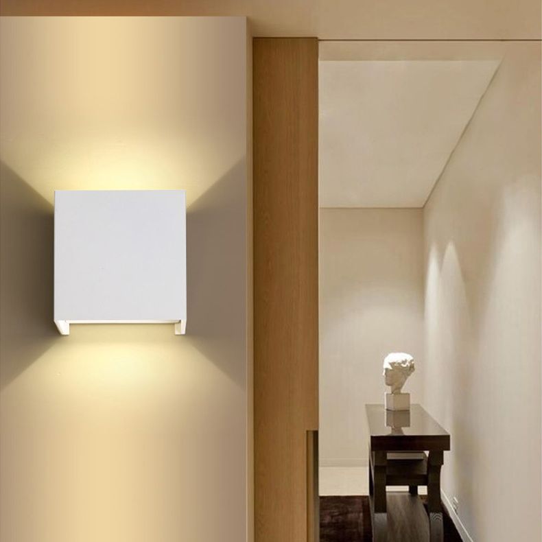 Square 2-Lights Wall Lighting Fixtures Modern Style Aluminum Wall Mounted Lamps