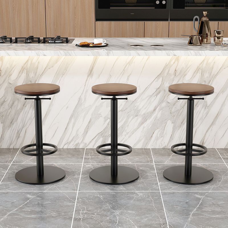 Modern Adjustable Height Bar Stools Matte Finish Indoor Stools