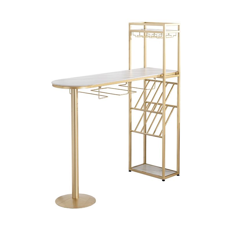 Modern Pub Dining Set 1/2/3 Pcs Stone Bar Table with Adjustable Stools