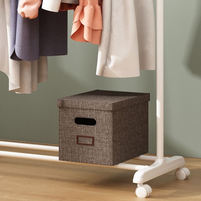 Black and White Steel Armoire Modern Style Cabinet with Clothing Rod