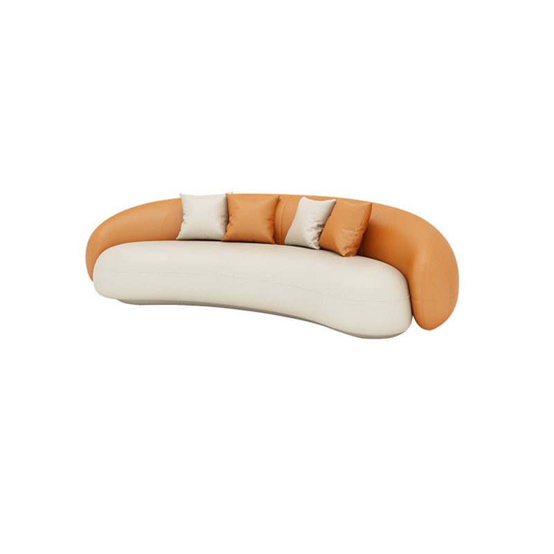 Contemporary Curved Sofa for Apartment with Tuxedo Arm Sofa 35.43" Wide