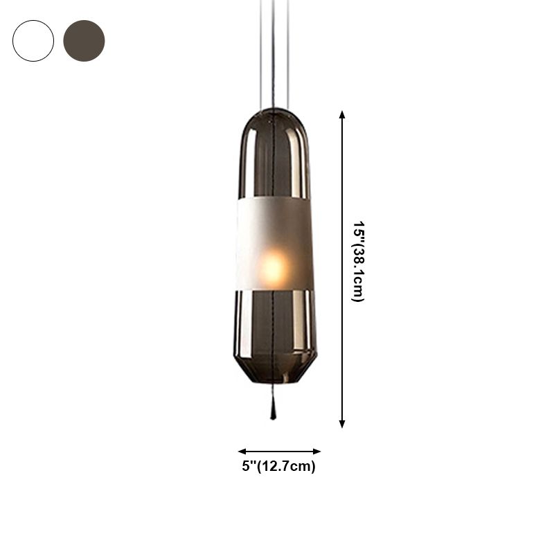 Glass Geometrical Hanging Lamp Modern Style 1 Head Pendant Lighting for Bedroom