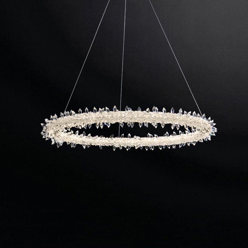 Ring Modern Chandeliers K9 Crystal LED Chandelier Lighting Fixtures for Living Room
