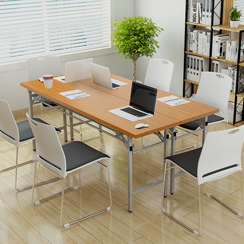 Lumbar Support Conference Chair Silver Steel Frame Armless Chair