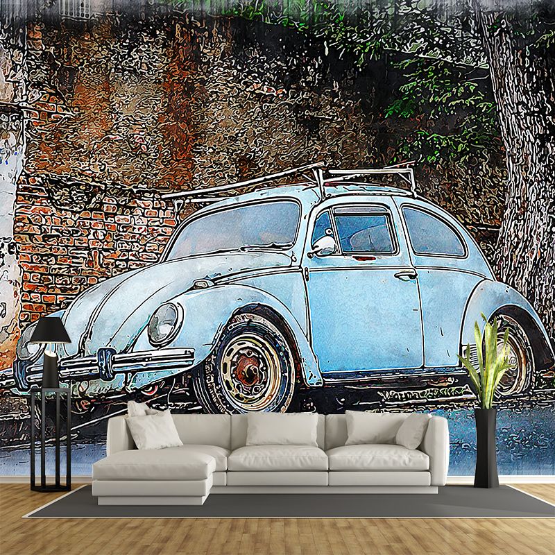 Car Transportation Mural Contemporary Wall Covering for Living Room, Waterproofing