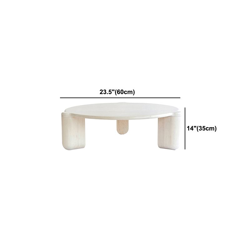 White Goose/black Oak Round Coffee Table with 3 legs Base Cocktail Table
