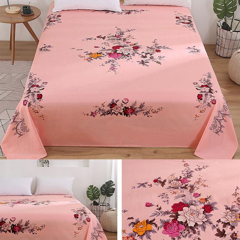 Sheet Set Cotton Floral Printed Super Soft Wrinkle Resistant Breathable Bed Sheet Set