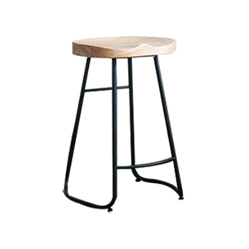 Modern Armless Backless Counter Stool Iron Bar Stool with Pedal