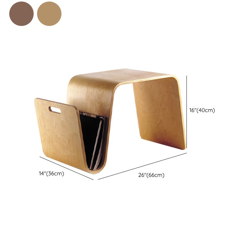 Contemporary Side End Table Solid Wood with Storage Living Room Corner Table