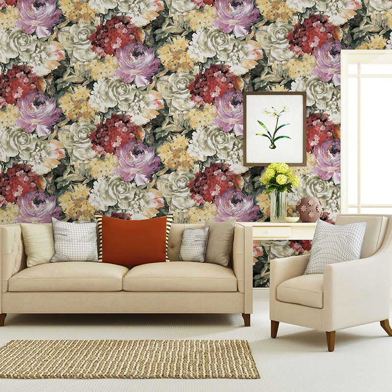Blossoming Flower Wall Covering for Guest Room Decoration in Multi-Colored, 33 ft. x 20.5 in