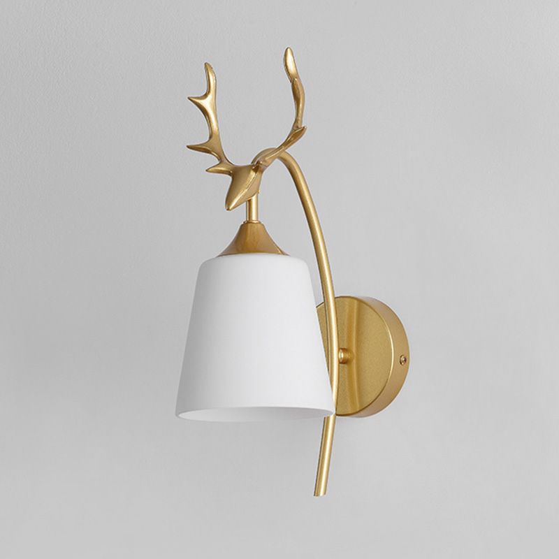 Conical Glass Wall Sconce Lighting Simplicity Style Wall Light Sconce for Bedroom