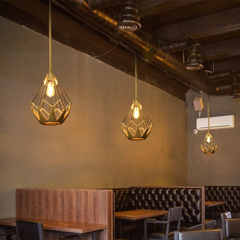 Luce a pendolo a pendolo a pendolo a gabbia a gabbia Sospensione in legno Sospensione per il ristorante