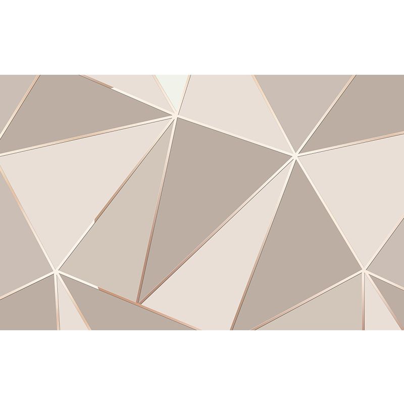 3D Look Triangle Mural Decal Modern Style Non-Woven Material Wall Decor in Grey-Pink