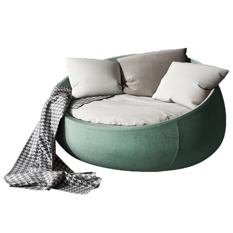 Solid Color Bedroom Cotton Removable Cushions Swivel Armless Accent Chair