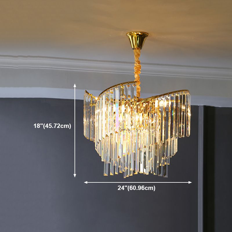 Contemporary Crystal Chandelier Light Fixtures Restaurant Hanging Chandelier