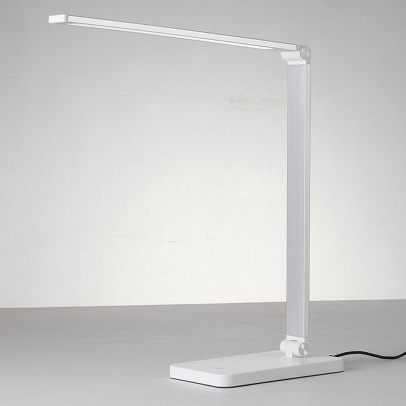 Lampe de table USB avec contrôle tactile, tâche de table pliante en métal clair pour la chambre