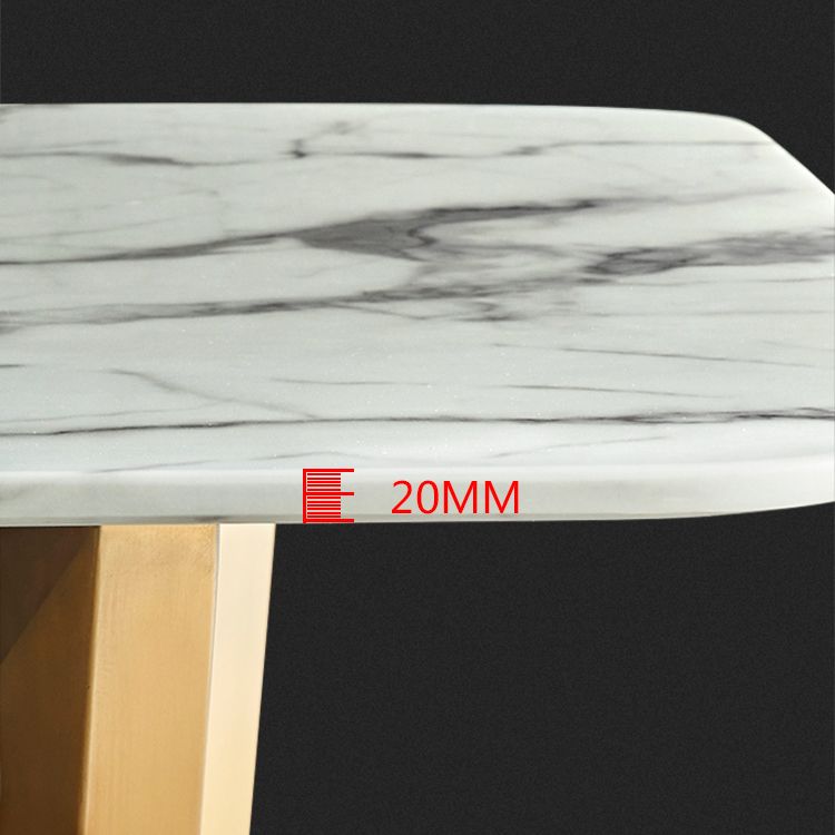 Marble Dining Table Set 1/2/7 Pcs Rectangle Dining Table with Arm Chairs