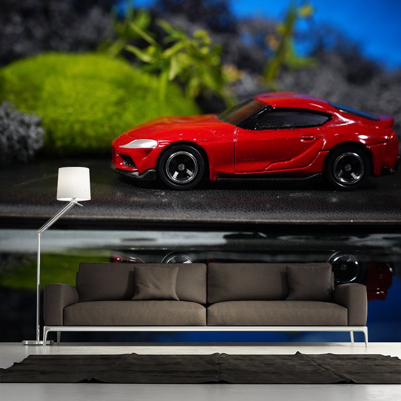 Car Transportation Mural Stain Resistant Living Room Wall Decor, Made to Measure