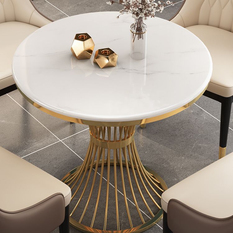 Modern Style Stone Dining Set Round 1/2/3/5 Pieces Dining Set for Home Use