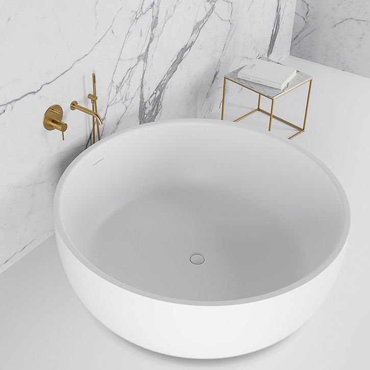 Antique Finish Soaking Bathtub Stand Alone Modern Round Bath Tub