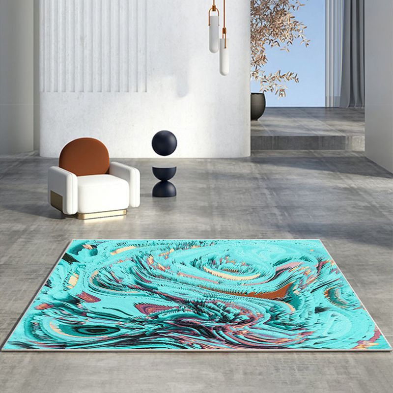 Brown Abstract Pattern Rug Polyester Modern Rug Washable Rug for Living Room