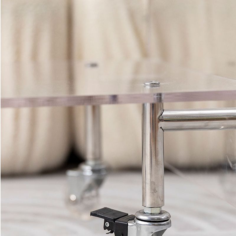 Plastic Rectangular End Table Double Tier Corner Table with Storage