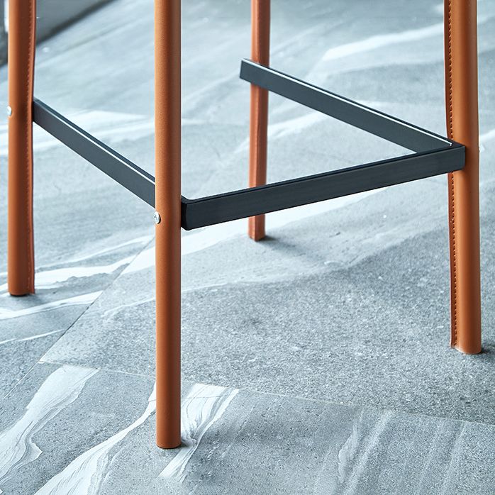 Contemporary Bar and Counter Stool Low Back Stool with 4 Legs