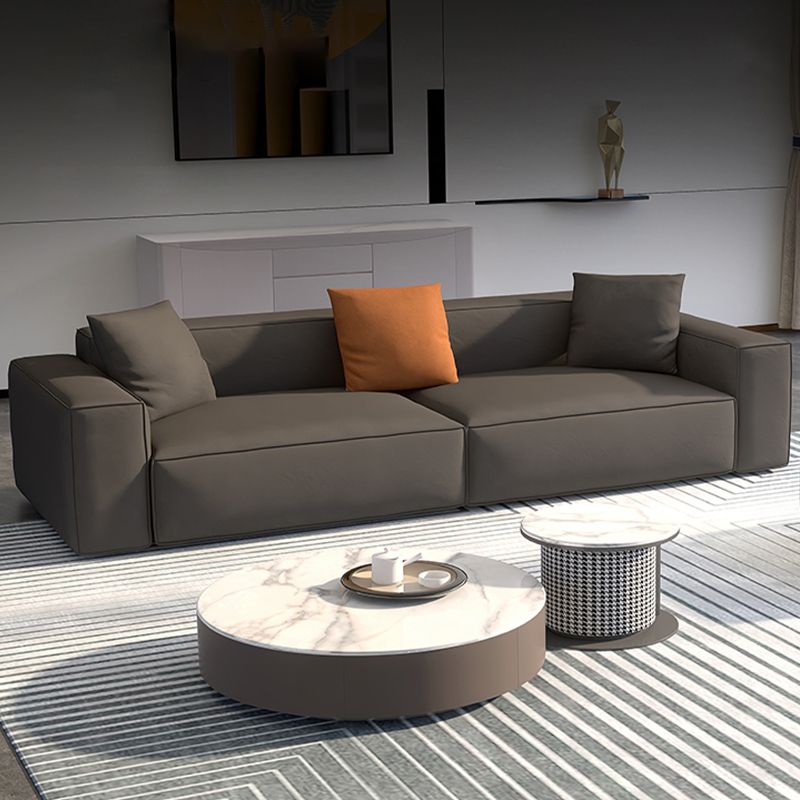 Square Armrest Latex Padded/light Grey Dark Grey/off-white/orange Sofa