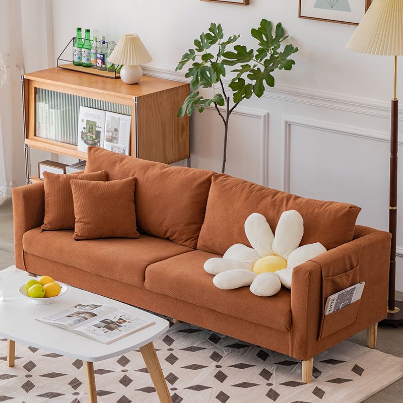 Velvet Sofa 26.77" High Scandinavian Tuxedo Arm Sofa with Storage