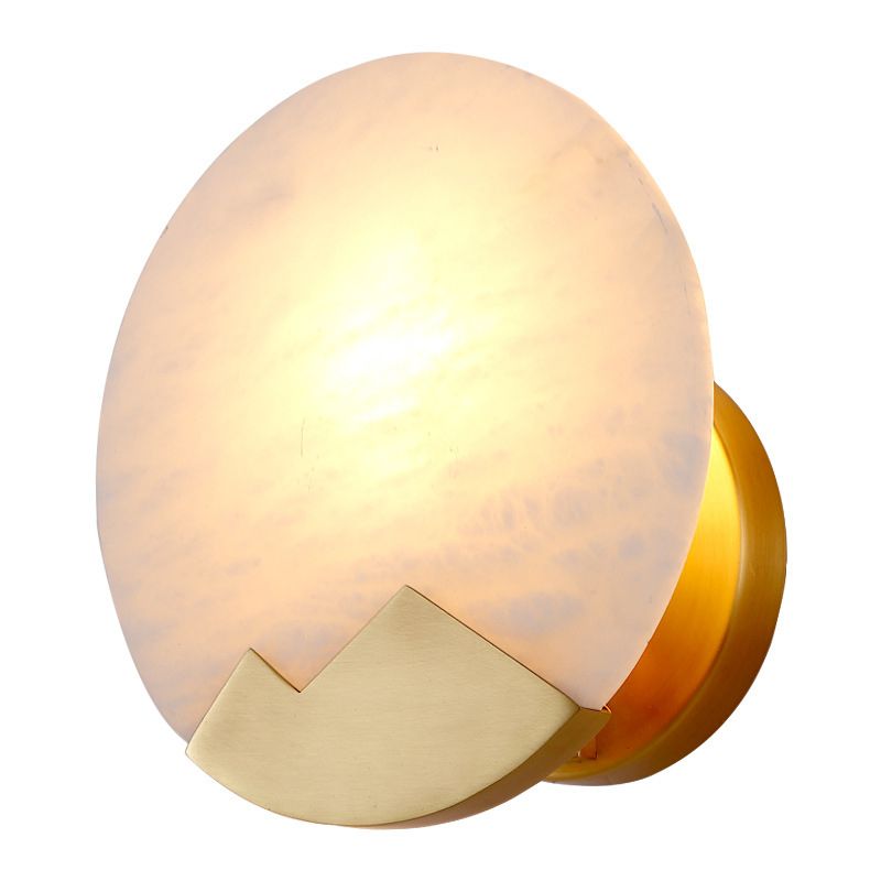 Contemporary Wall Sconce Circle Stone Sconce Lighting for Bedroom