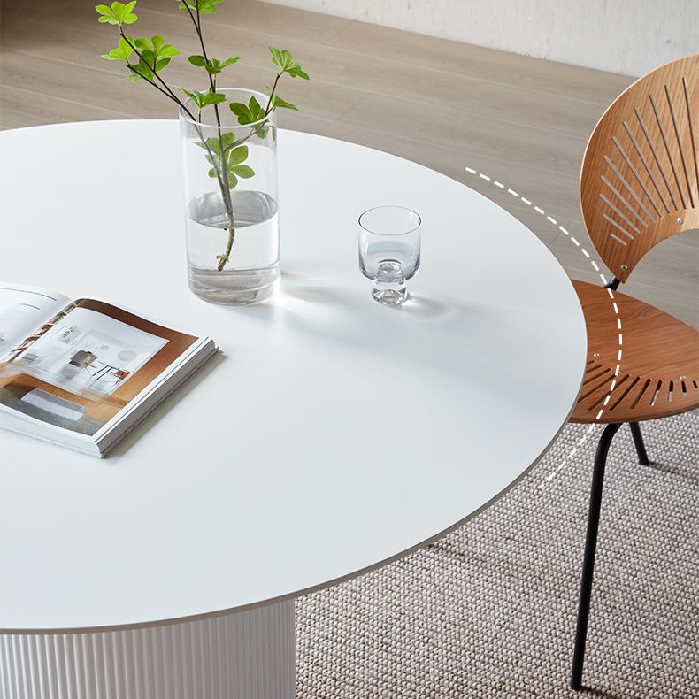 Sintered Stone Top Round Table for Restaurant Modern Kitchen Table with Pedestal Base