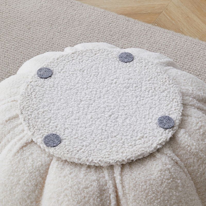 Modern Pouf Ottoman Velvet Upholstered Solid Color Pumpkin Shape Ottoman