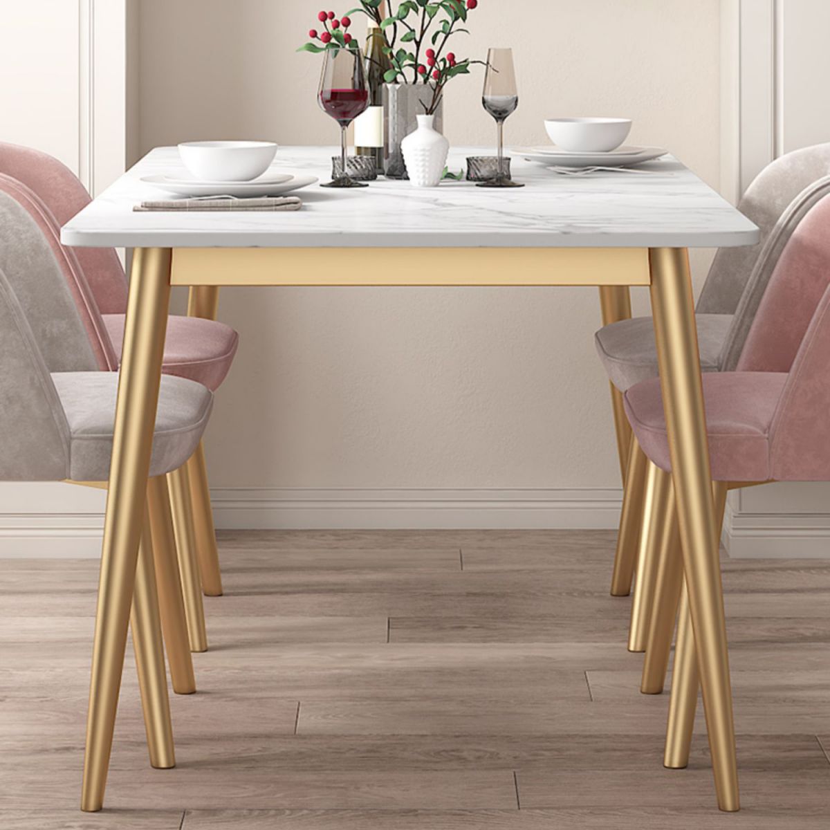 Calco della sala da pranzo tradizionale del rettangolo di 4 piedi di 4 piedi Collezione da pranzo in pietra