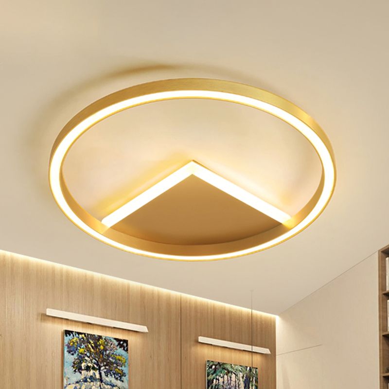 Gold Geometric Ceiling Light Fixture Nordic LED Metallic Flush Mount Lighting for Bedroom