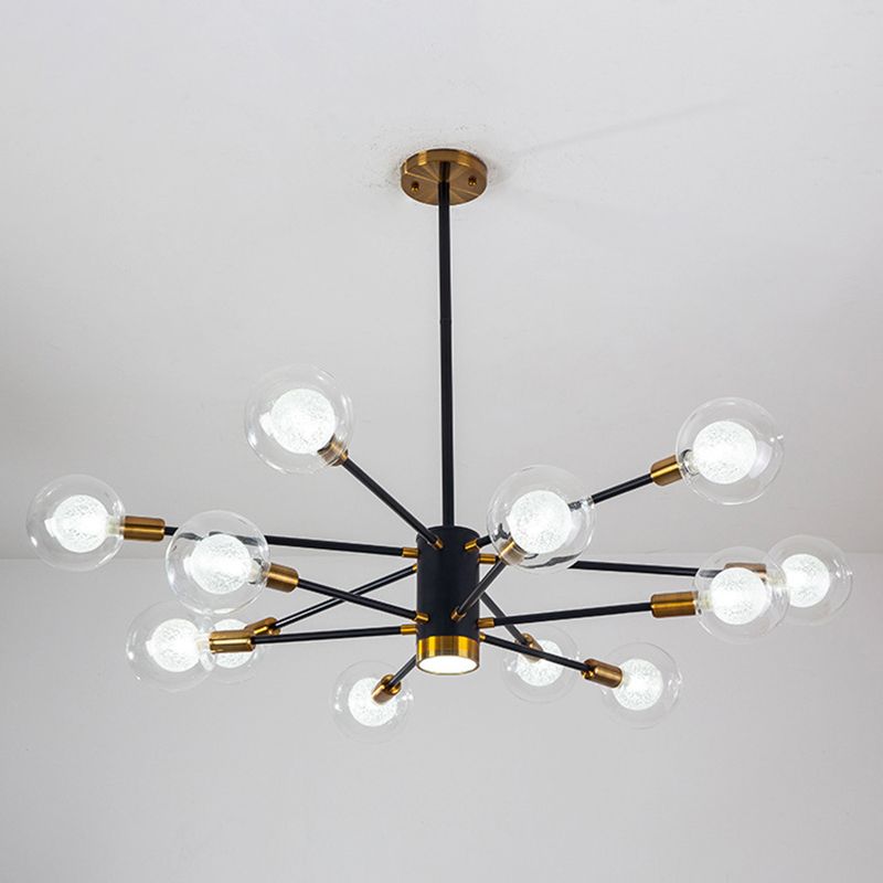 12 Lampadella in vetro leggero Lampaggio Light Minimalist Style Lampone dell'illuminazione in nero in nero