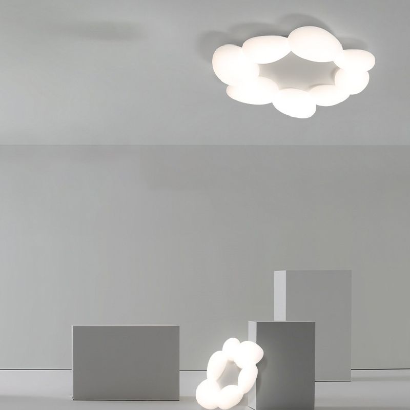 Nordic Flush Mount Plastic LED Ceiling Light Fixture for Bedroom