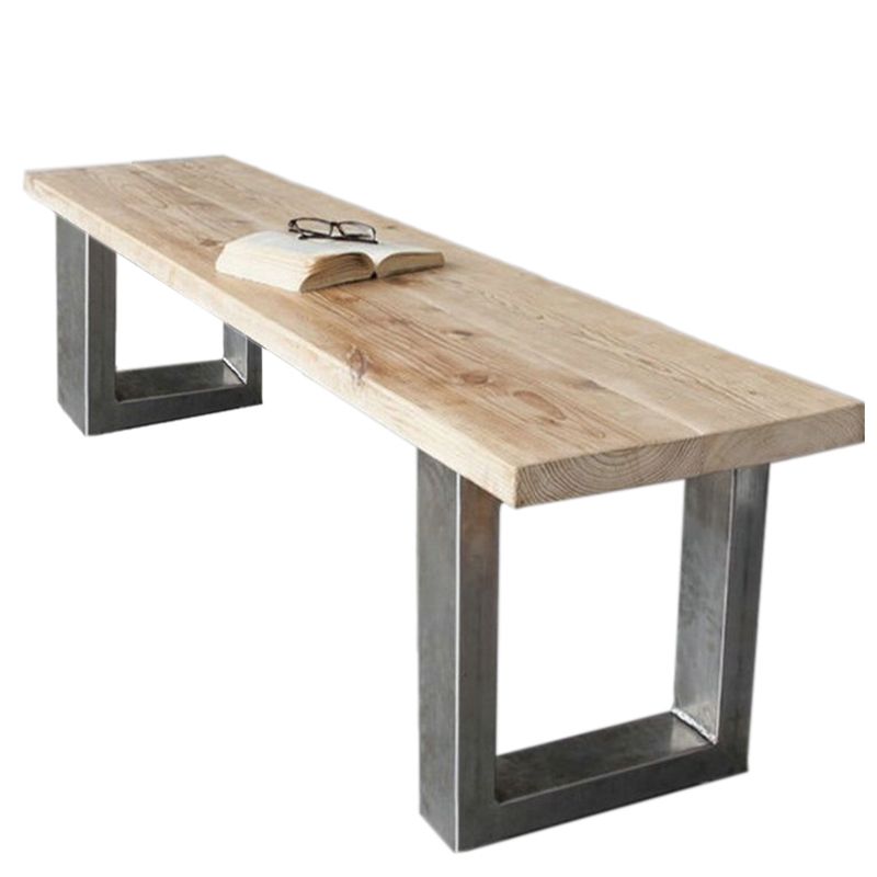 Rectangle Shape Luxury Dining Table Solid Wood Fixed Table for Kitchen