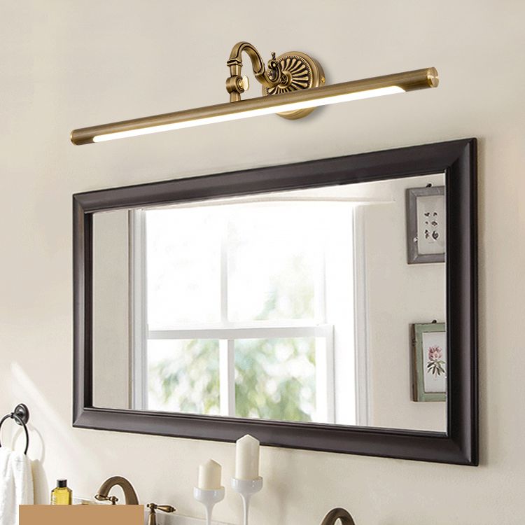 Mid-secolo stile di lusso a parete lineare a parete vanity set di illuminazione da vanità rame per bagno